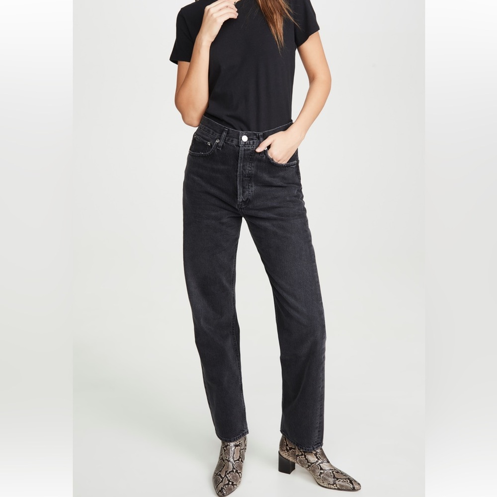 AGOLDE 90s midrise straight jean; color photogram (black)!
